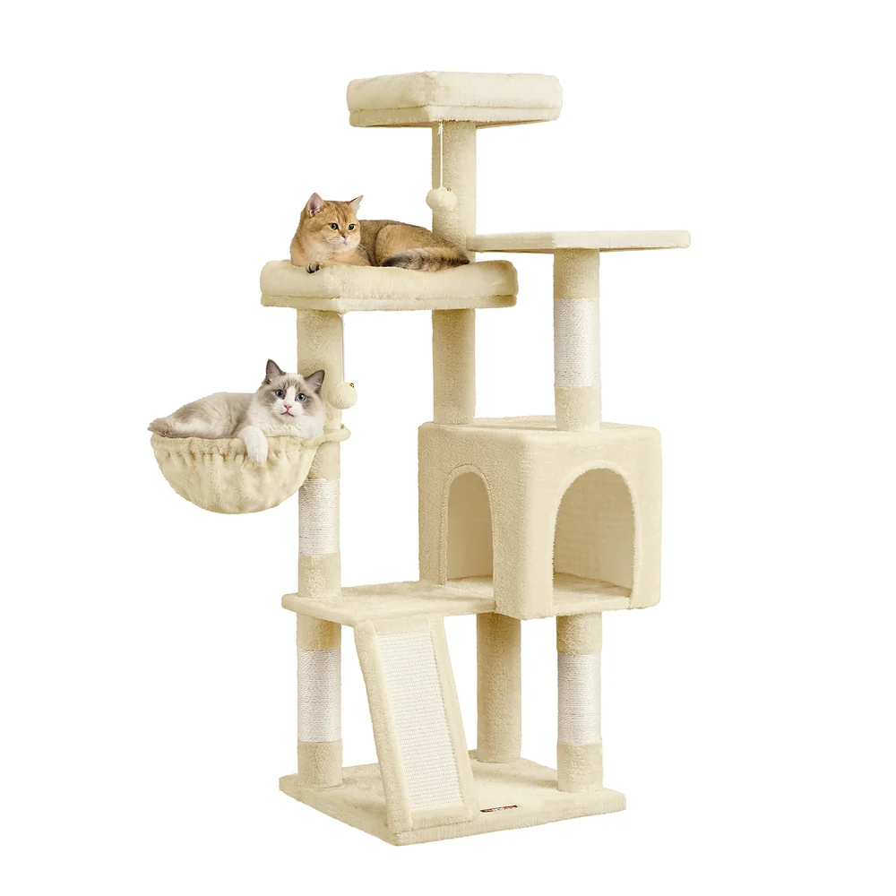 Arbre Ă chat avec griffoirs plateformes niche et panier - Image 3