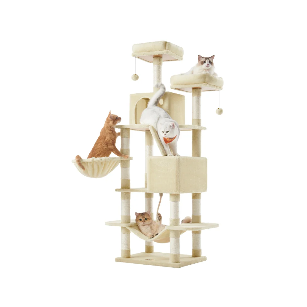 Arbre à chat multi-niveaux d'hautuer 168 cm - Image 2