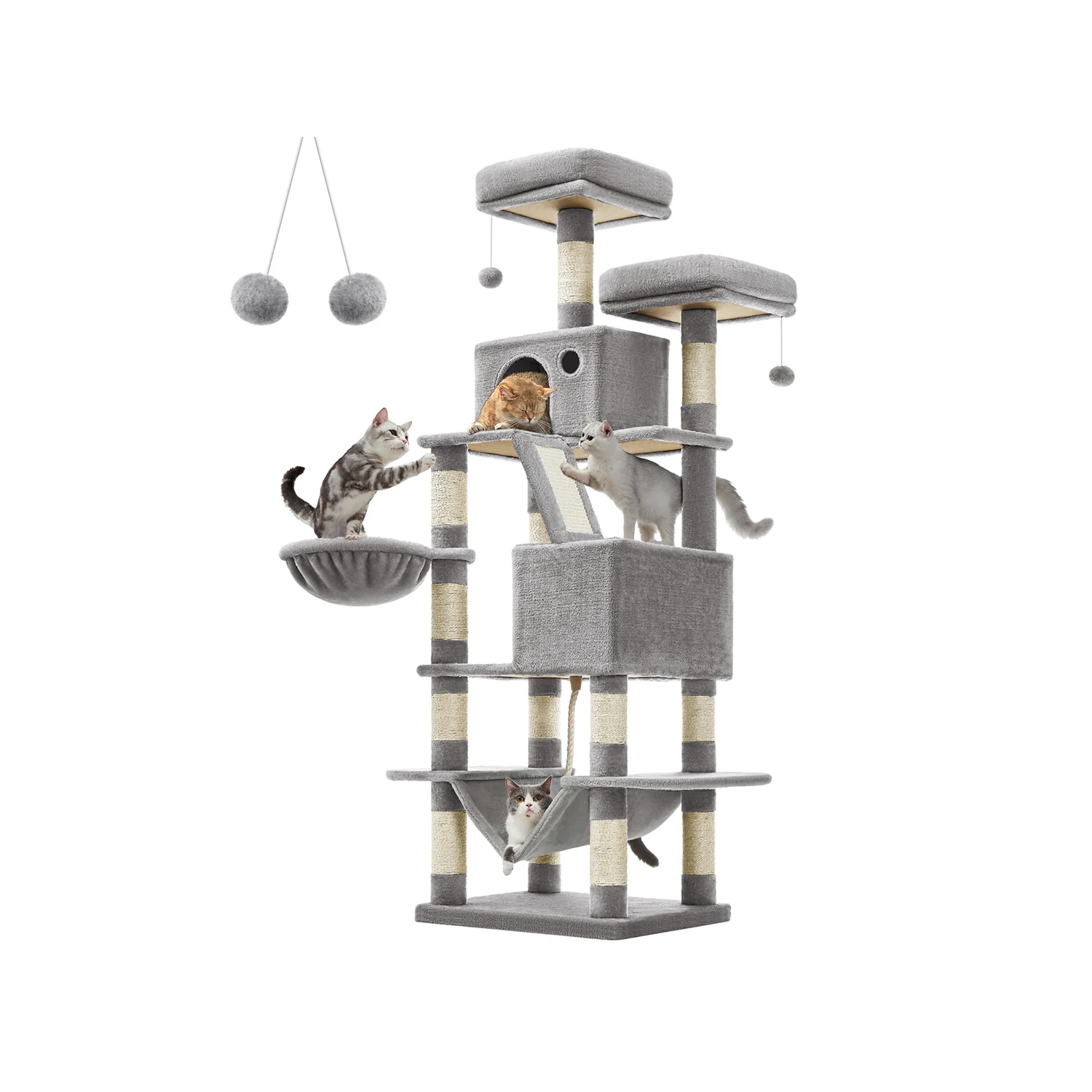 Arbre Ă chat multi-niveaux d'hautuer 168 cm