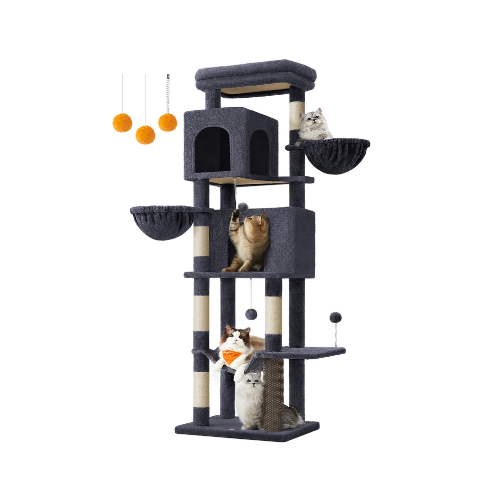 Grand Arbre à Chat avec Niches Paniers Griffoirs Toilettage - Image 2