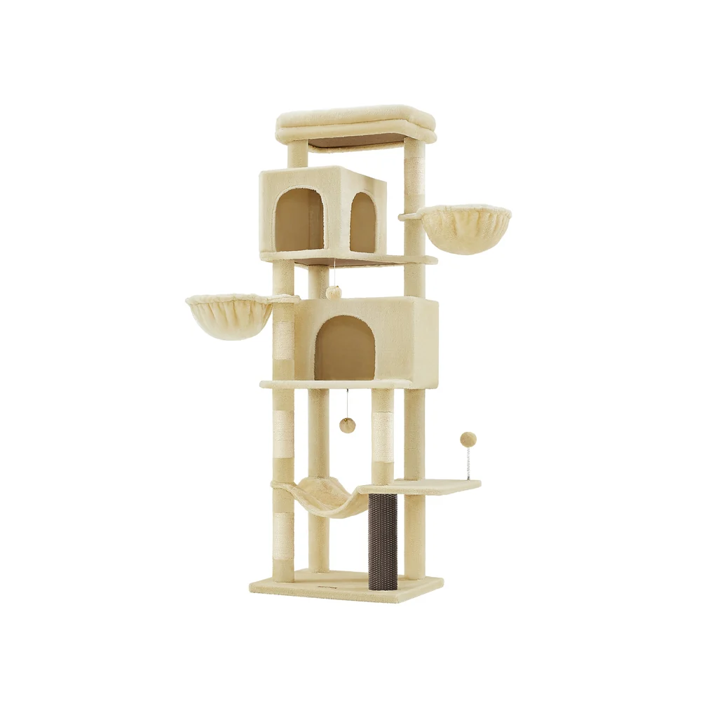 Grand Arbre à Chat avec Niches Paniers Griffoirs Toilettage - Image 3
