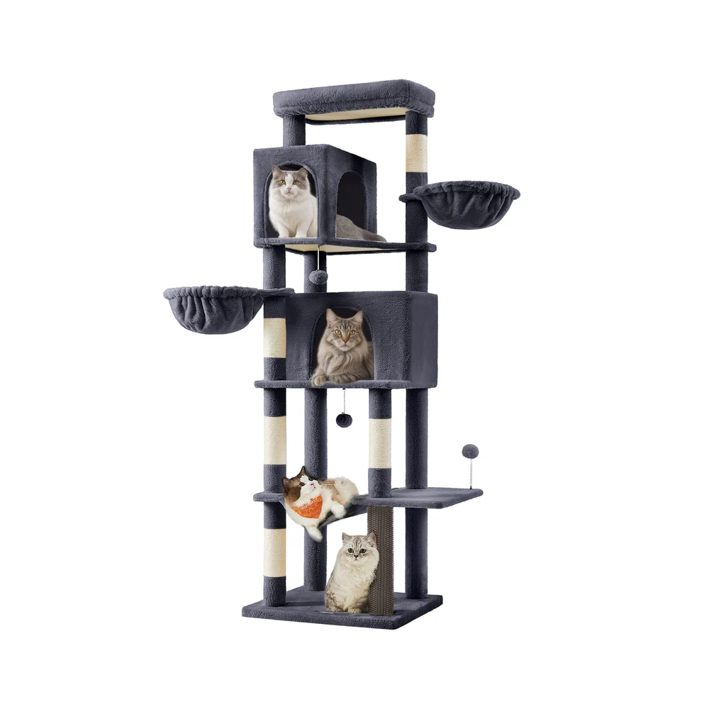 Grand Arbre à Chat avec Niches Paniers Griffoirs Toilettage - Image 7