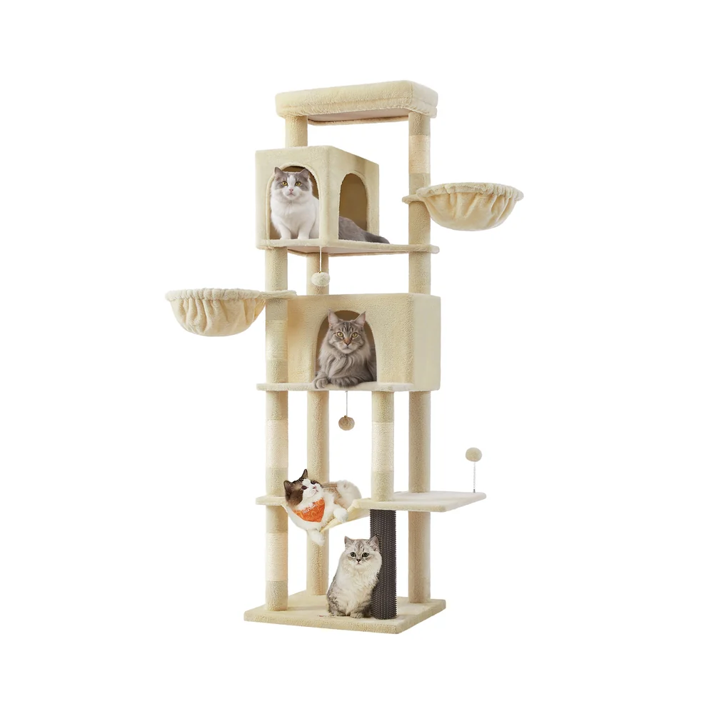 Grand Arbre à Chat avec Niches Paniers Griffoirs Toilettage - Image 8