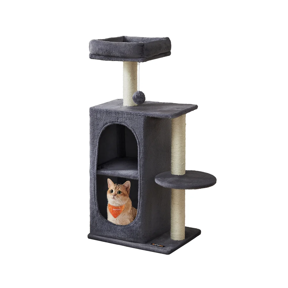 Petit arbre Ă chat avec 2 grottes poteaux Ă griffer - Image 2
