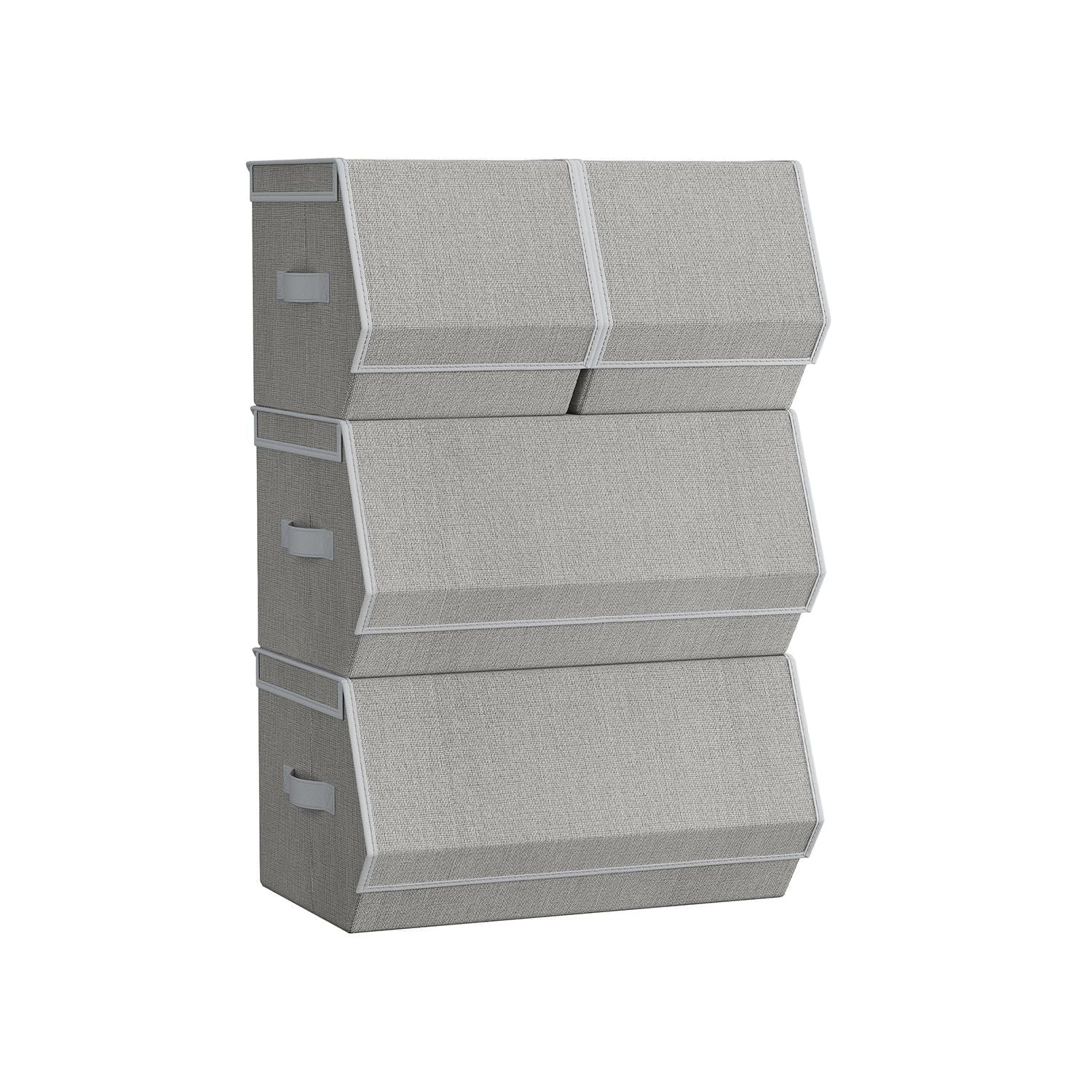 4 Boîtes de rangement avec couvercle beige sable - Image 3