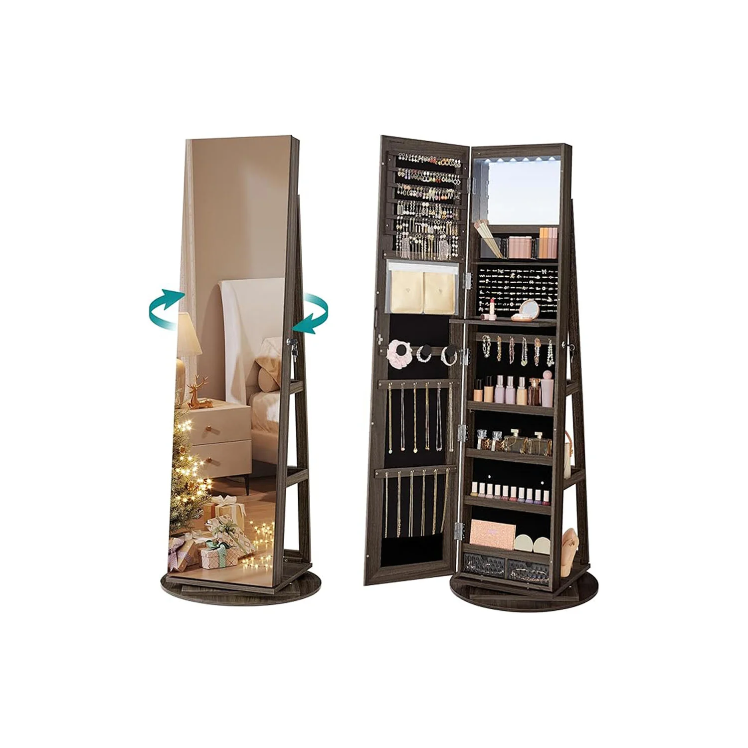 Armoire à bijoux avec 6 LED sur pieds - Image 4