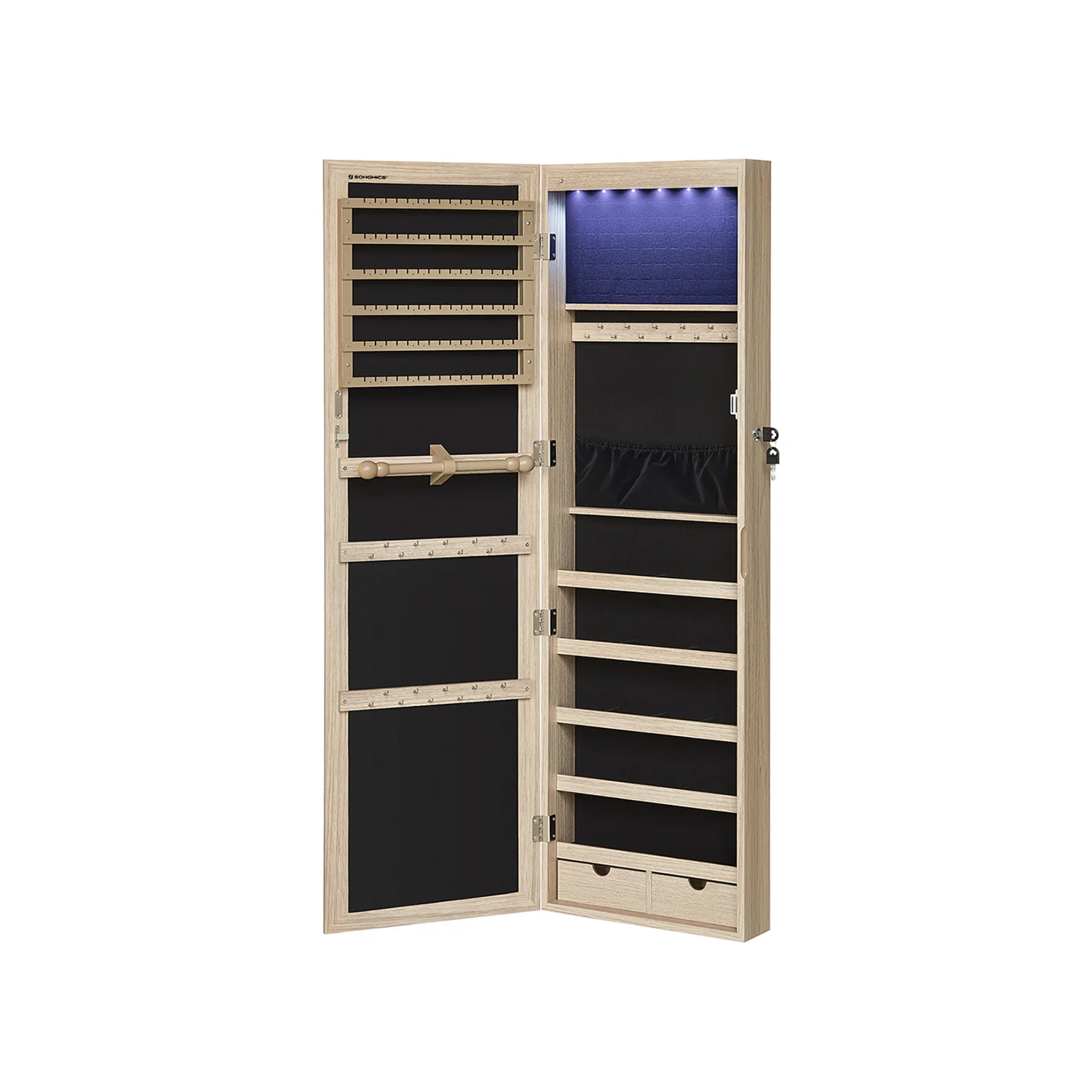 Armoire à bijoux avec miroir verrouillable - Image 2