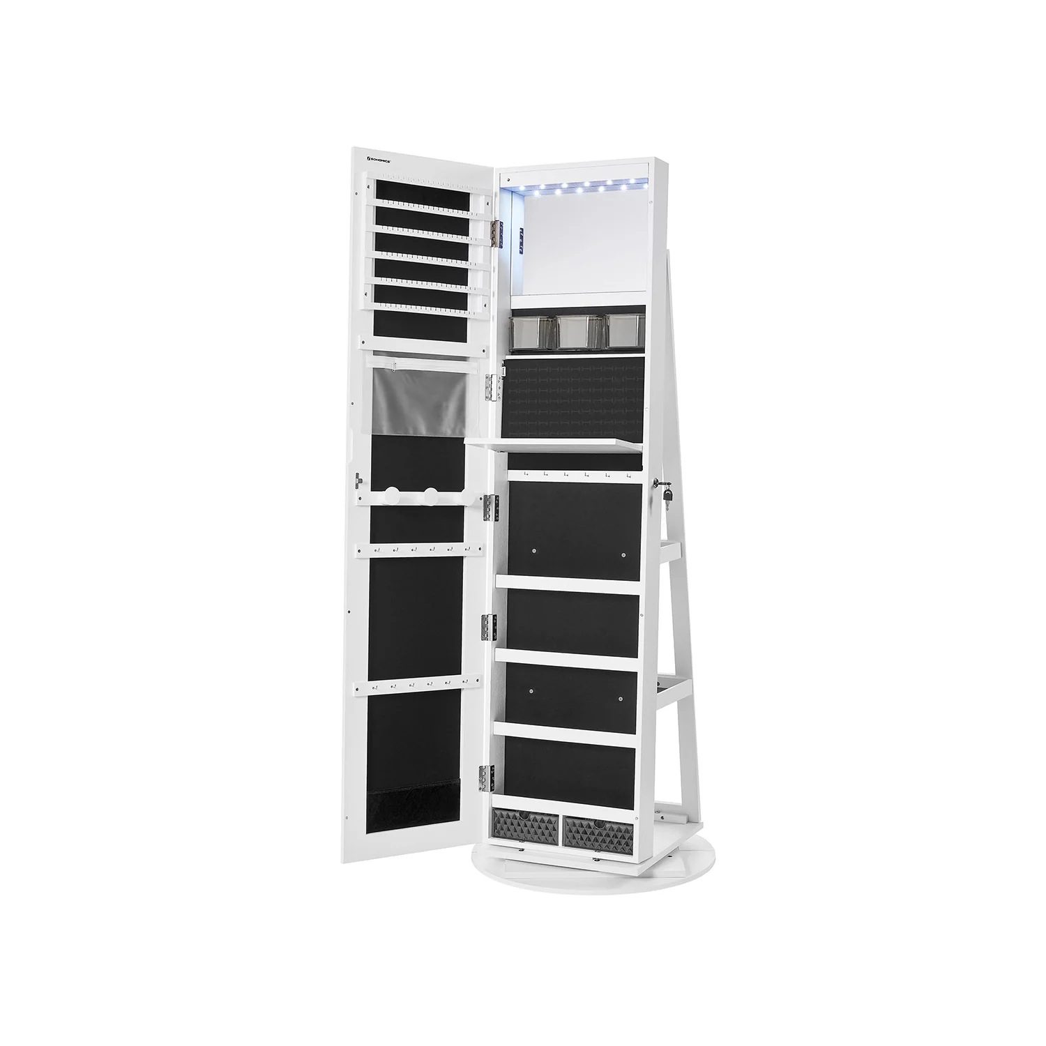 Armoire à bijoux miroir blanc