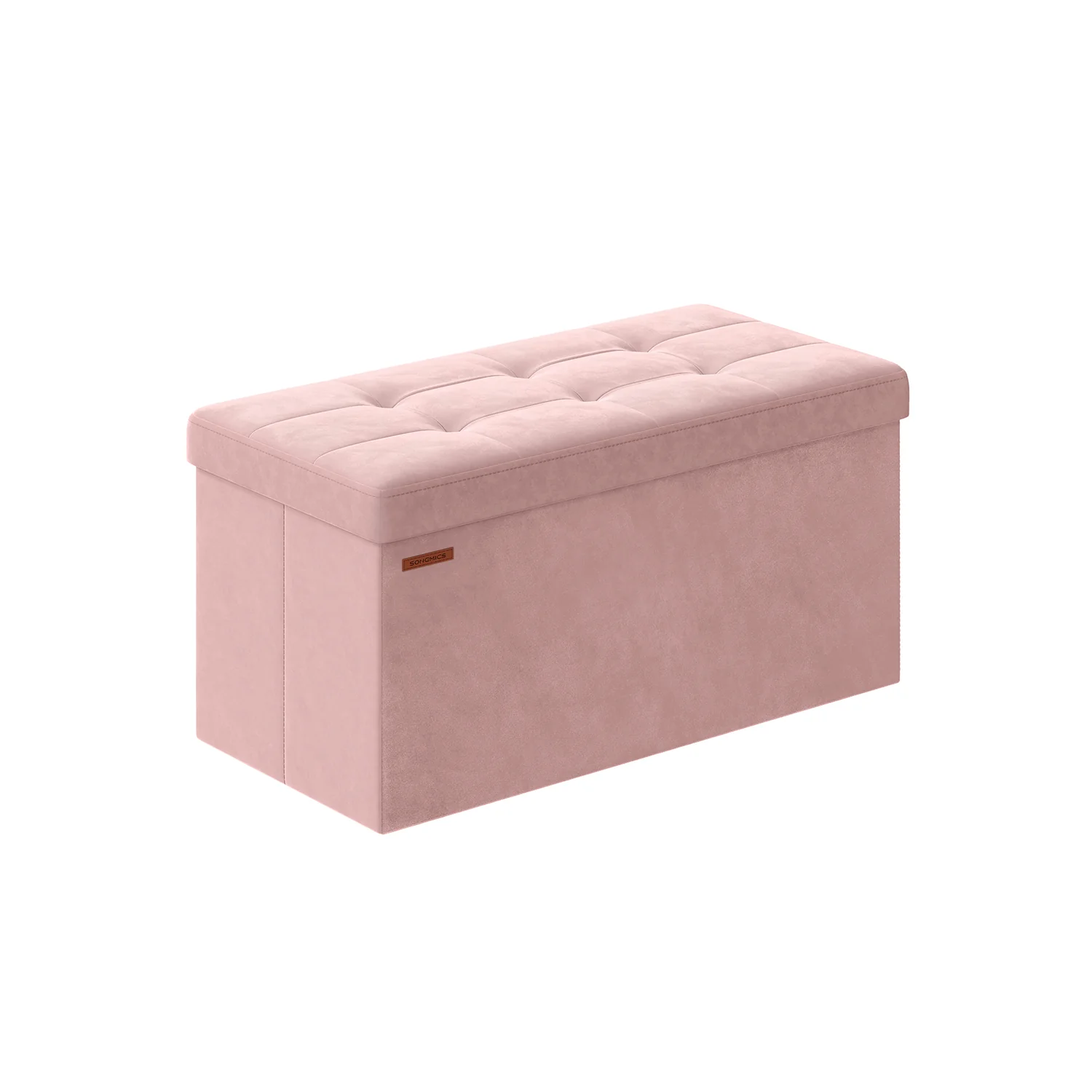 Banc de rangement en velours avec 2 boîtes - Image 3