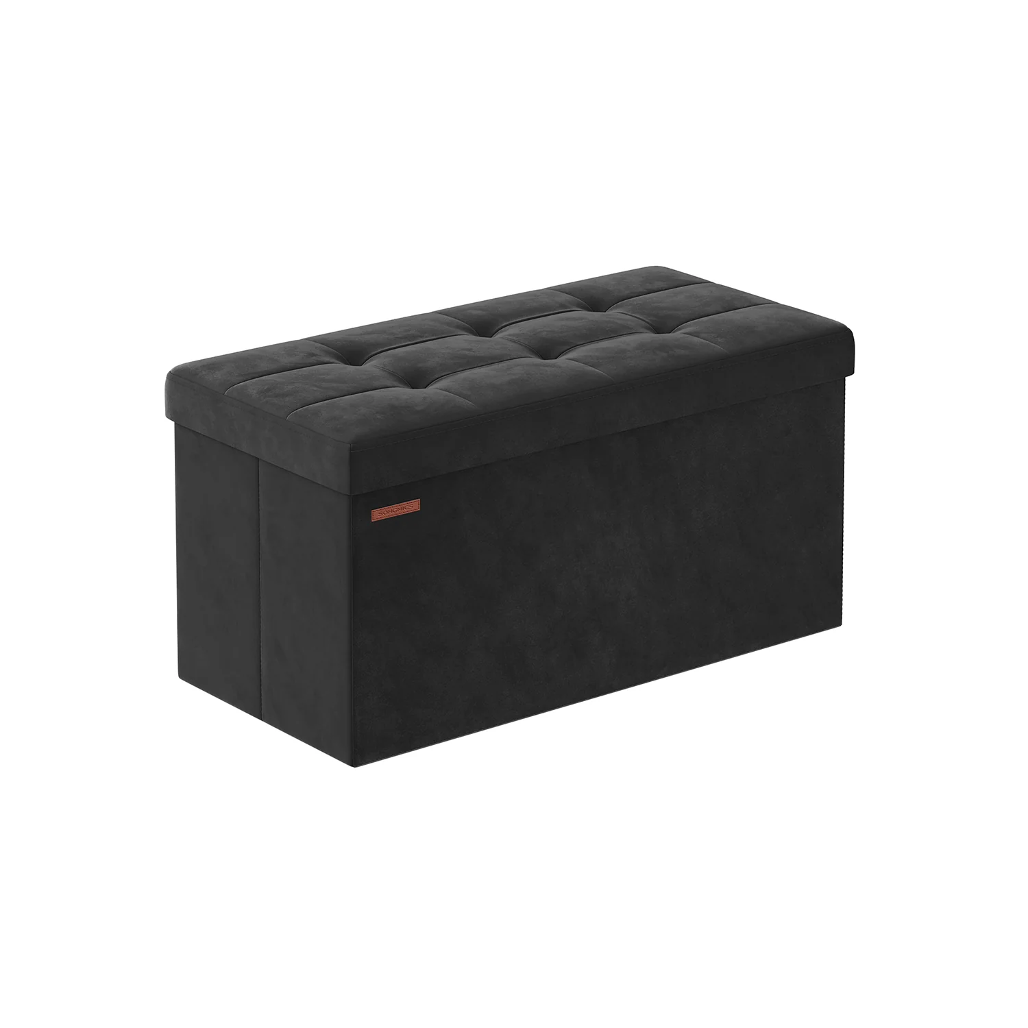 Banc de rangement en velours avec 2 boîtes - Image 4
