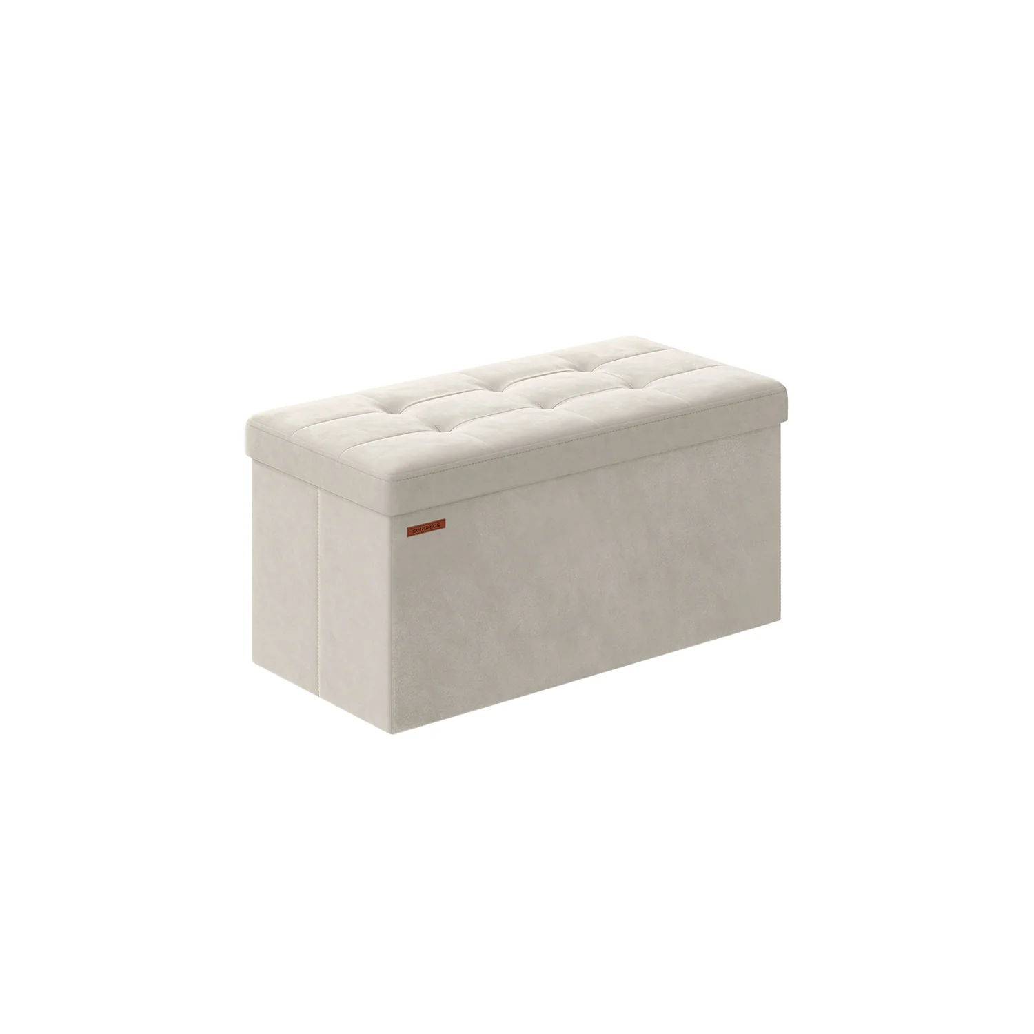 Banc de rangement en velours avec 2 boîtes - Image 5