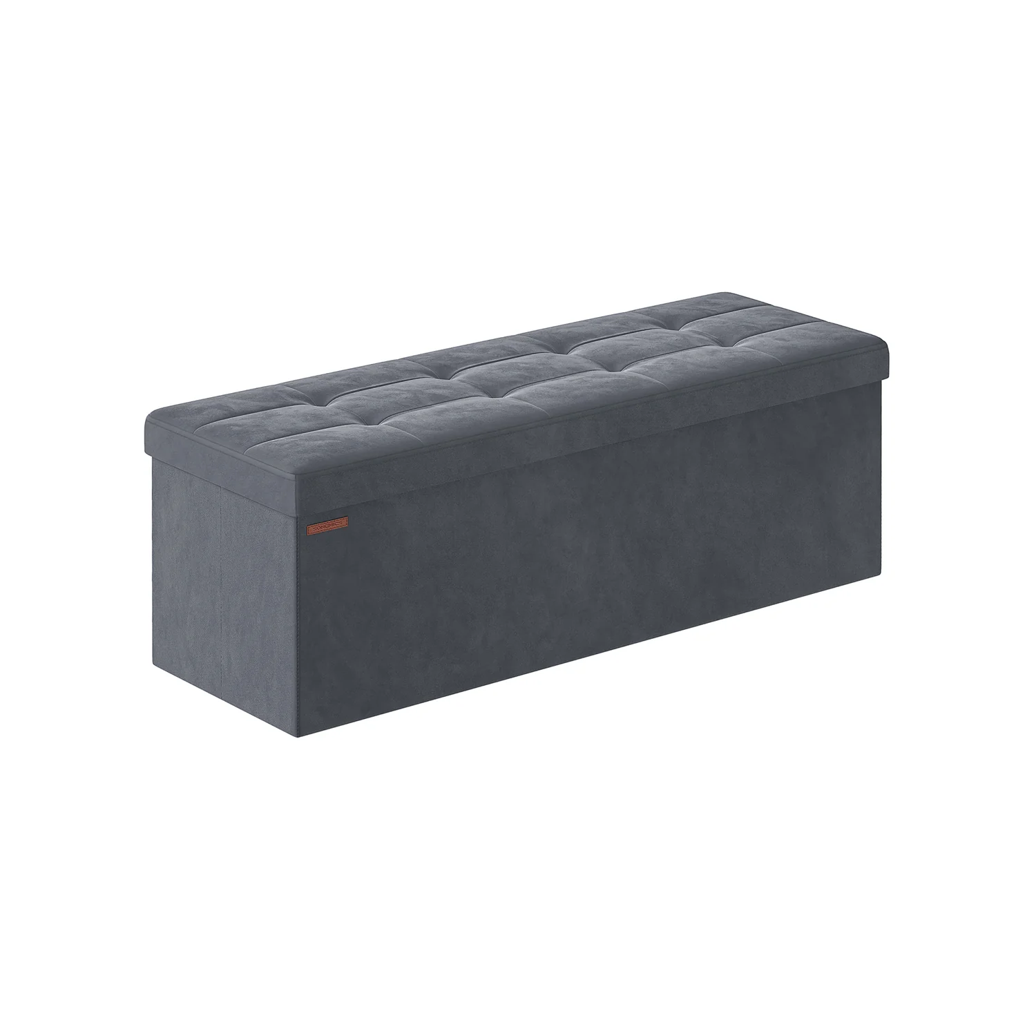 Banc de rangement en velours avec 2 boîtes - Image 6