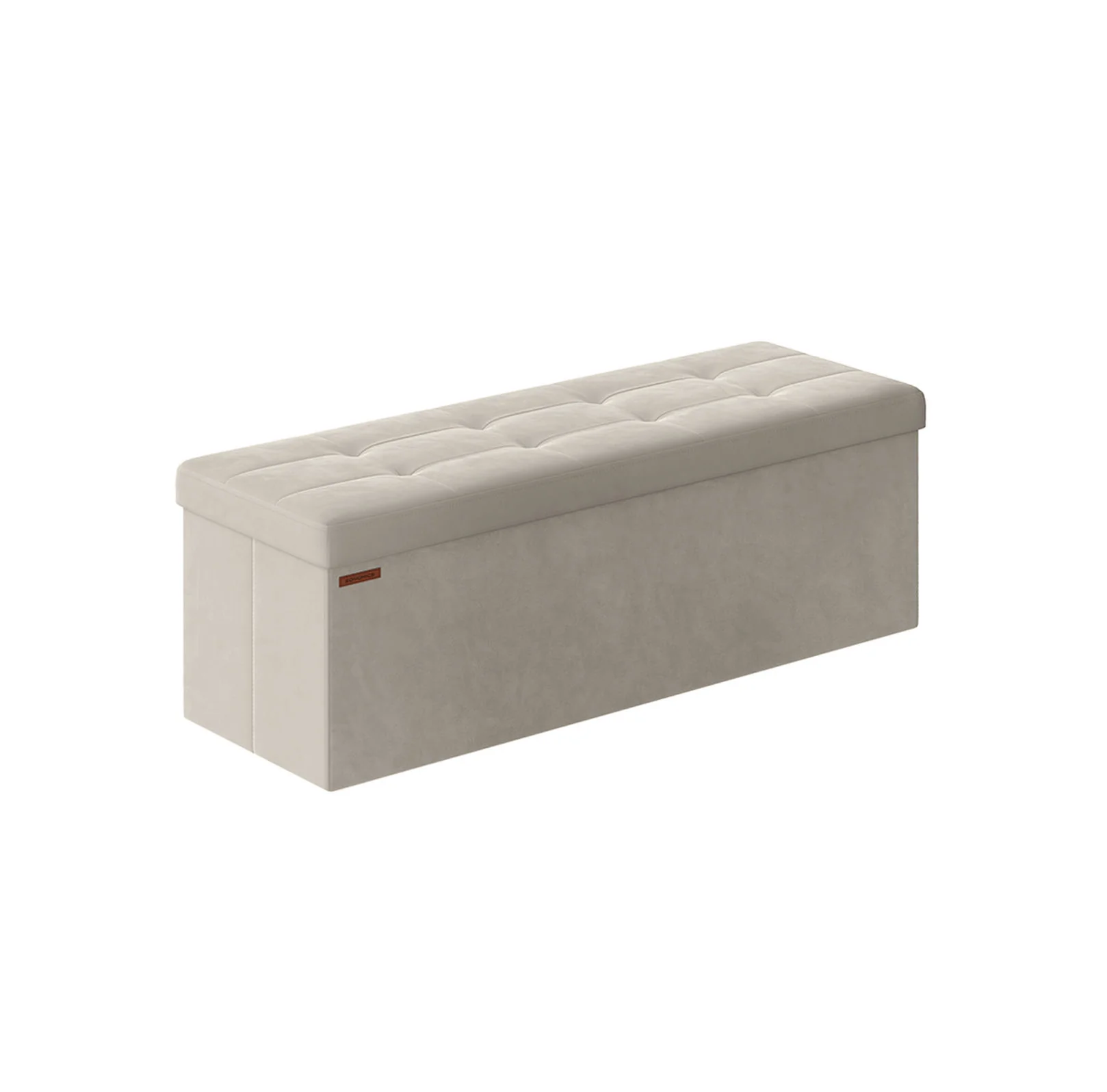 Banc de rangement en velours avec 2 boîtes - Image 9