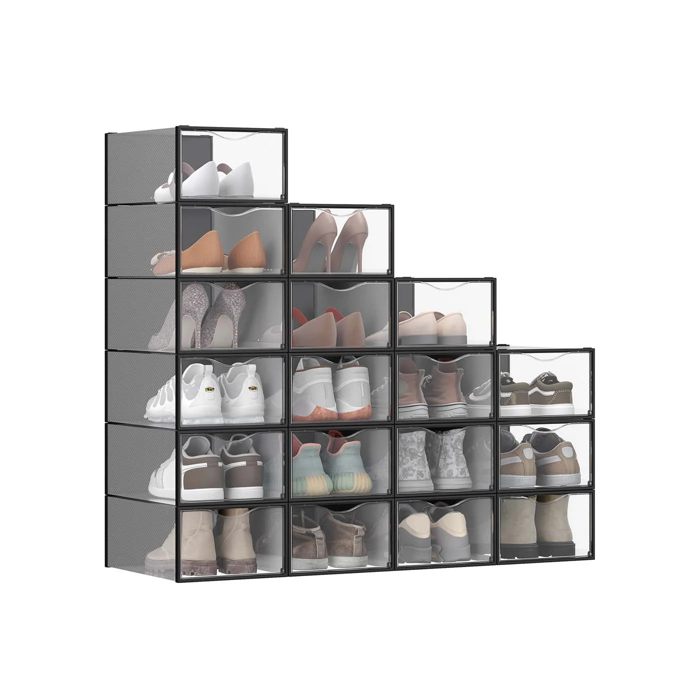 Boîte à chaussures en plastique transparent avec porte - Image 2