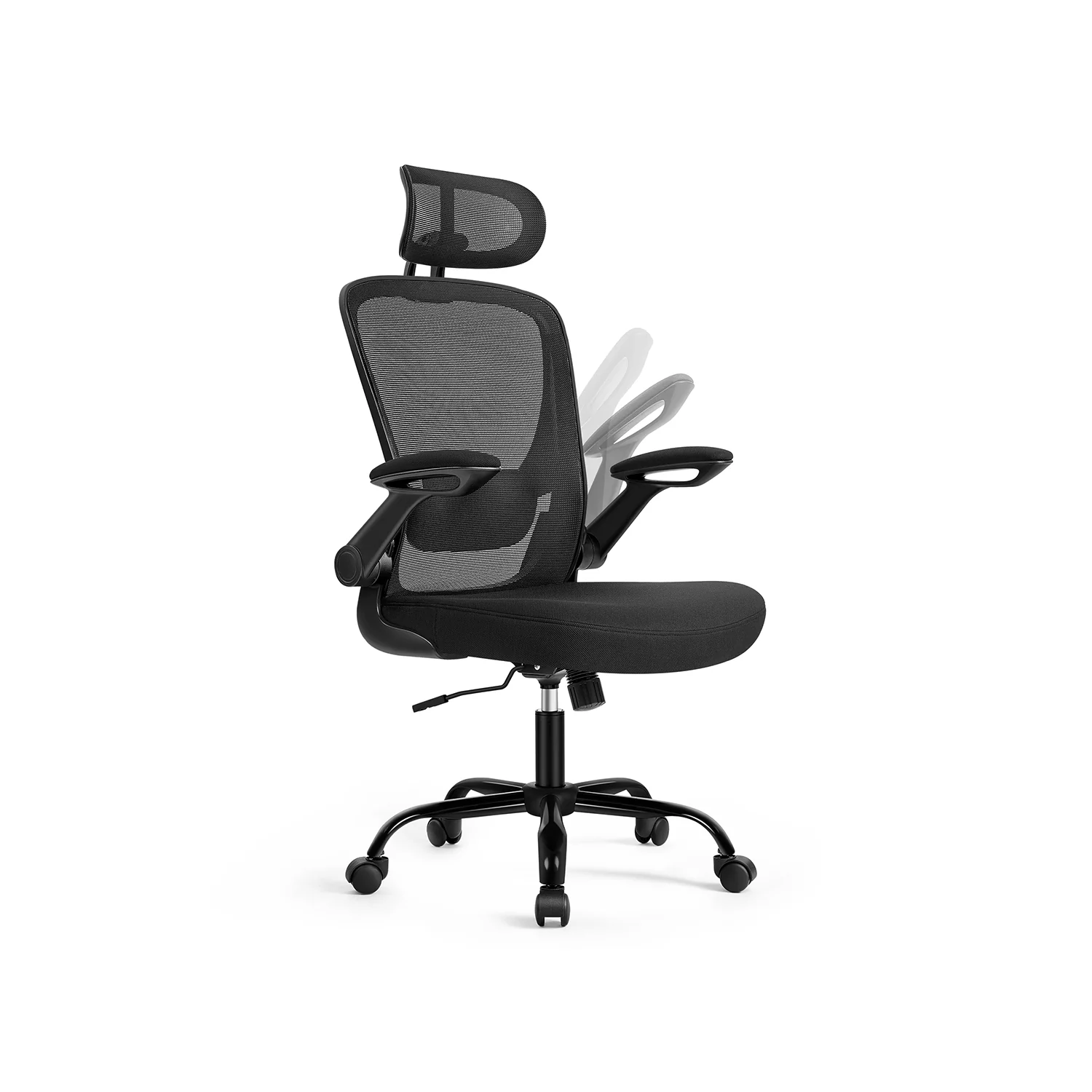 Chaise bureau ergonomique en toile 53 cm - Image 2