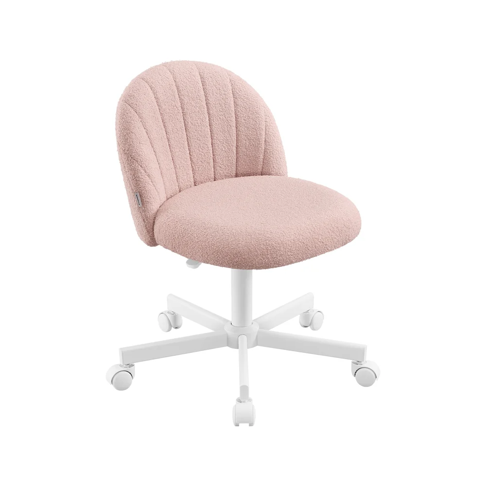 Chaise de bureau en tissu peluche réglable et confortable - Image 2