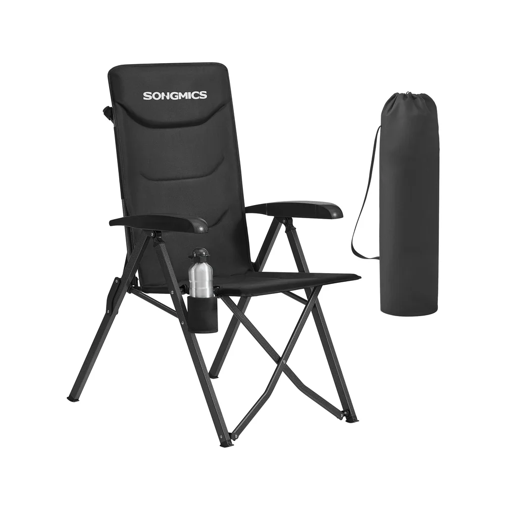 Chaise de Camping Pliante avec Dossier Haut Réglable