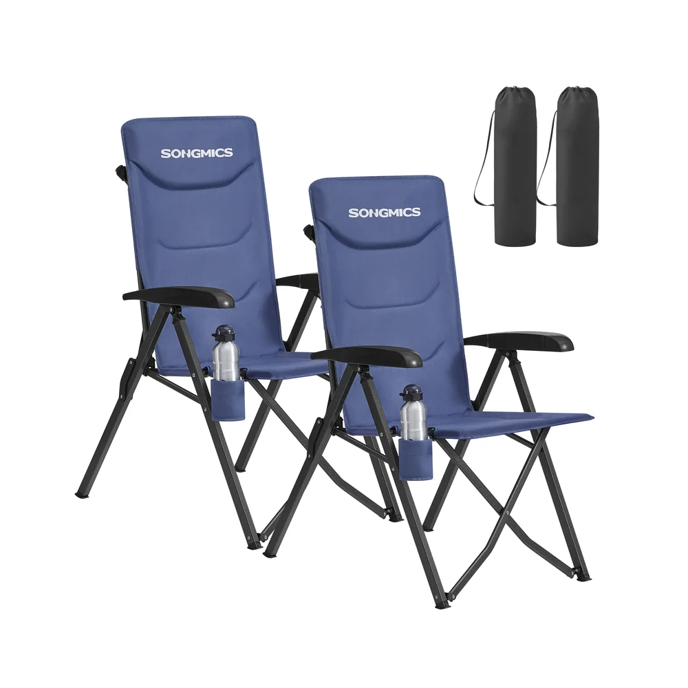 Chaise de Camping Pliante avec Dossier Haut Réglable - Image 6