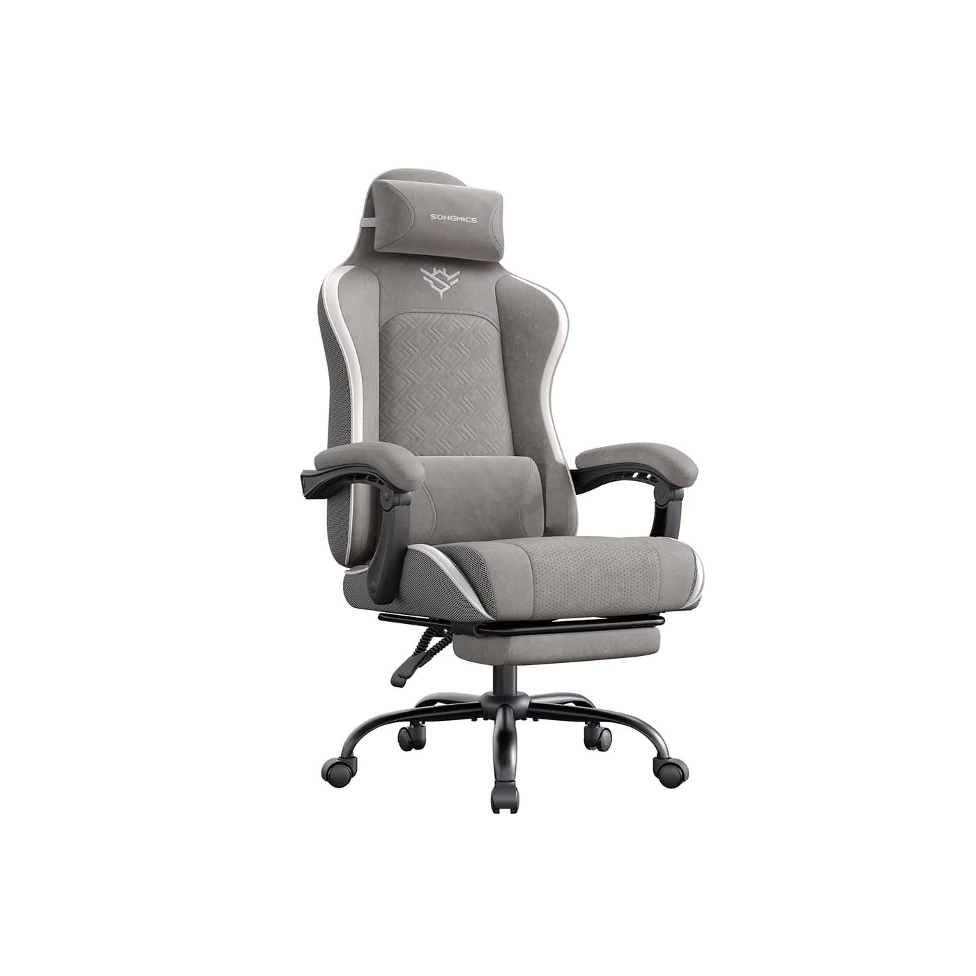 Chaise gaming ergonomique avec repose-pieds et coussin à ressorts - Image 2