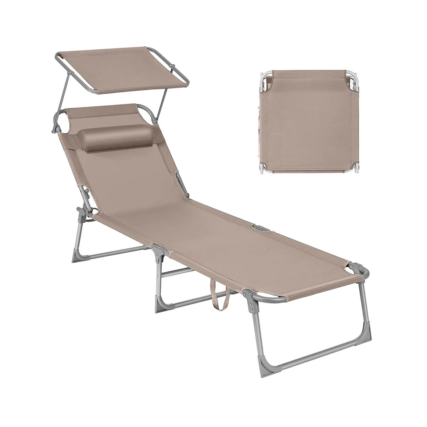 Chaise longue pliable avec dossier - Image 4