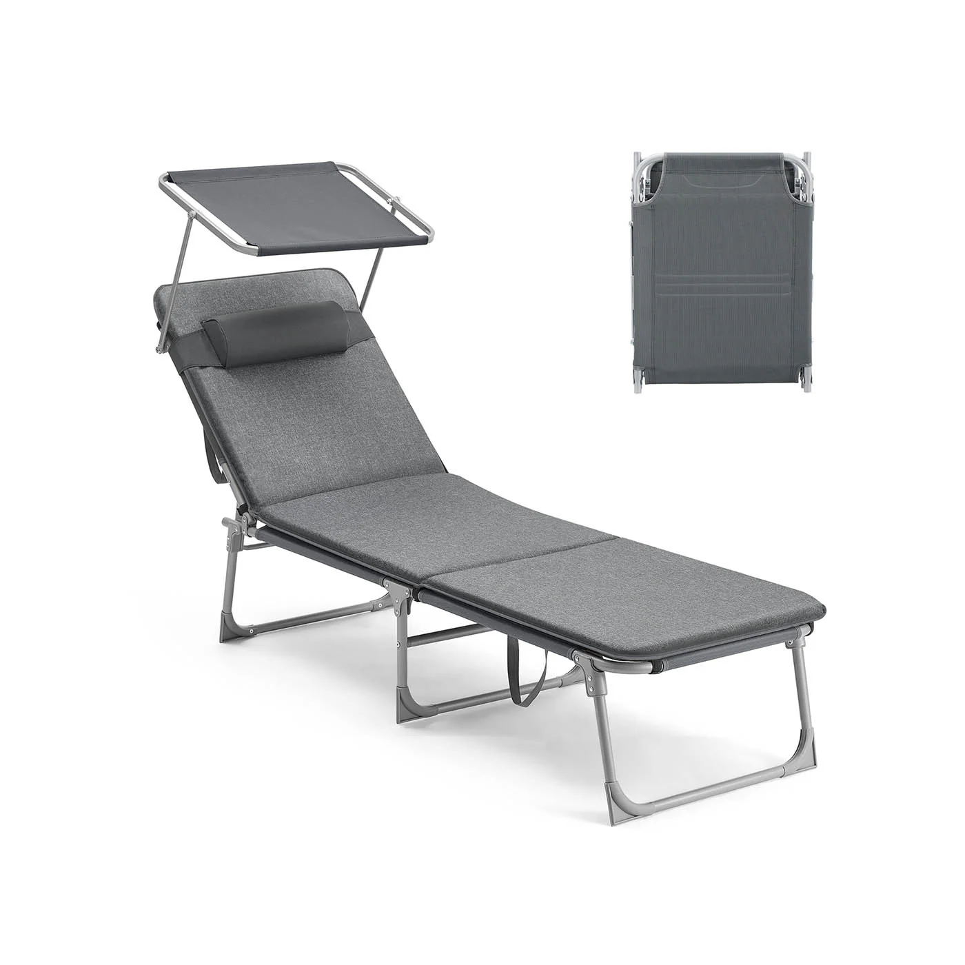 Chaise longue pliable avec dossier - Image 7