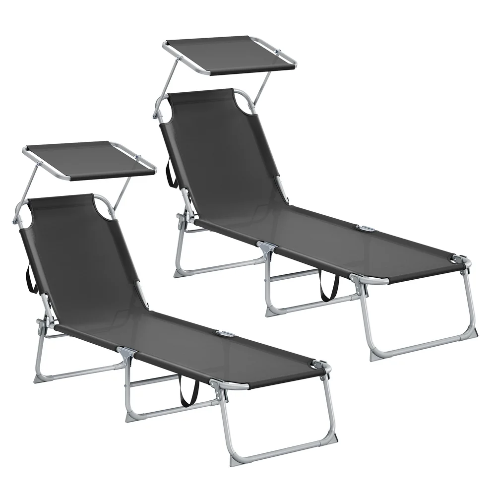 Chaise longue d'extérieur pliante, 189 x 53 x 28,5 cm - Image 4