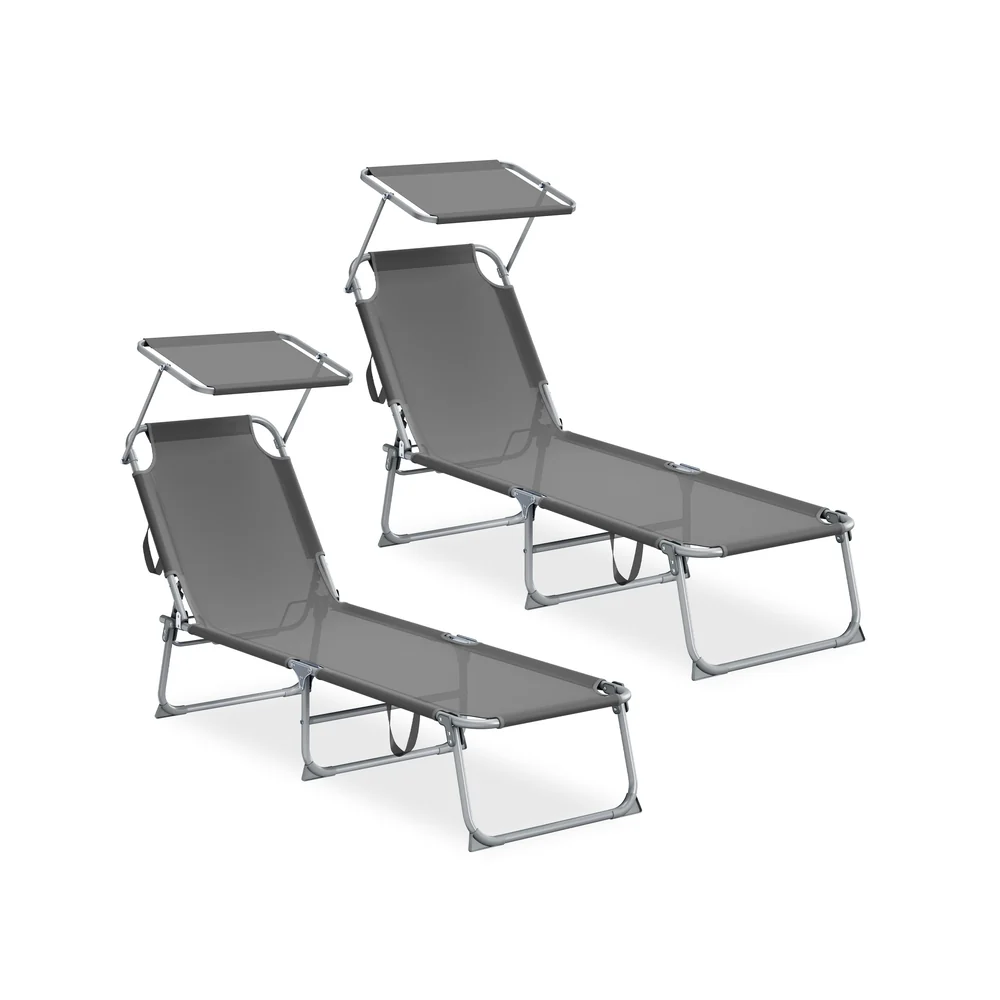 Chaise longue d'extérieur pliante, 189 x 53 x 28,5 cm - Image 2