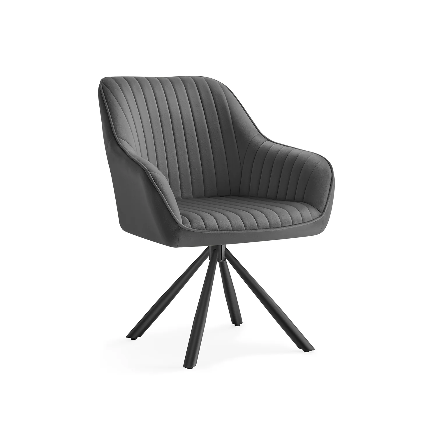 Chaise pivotant en velours salle à manger - Image 3