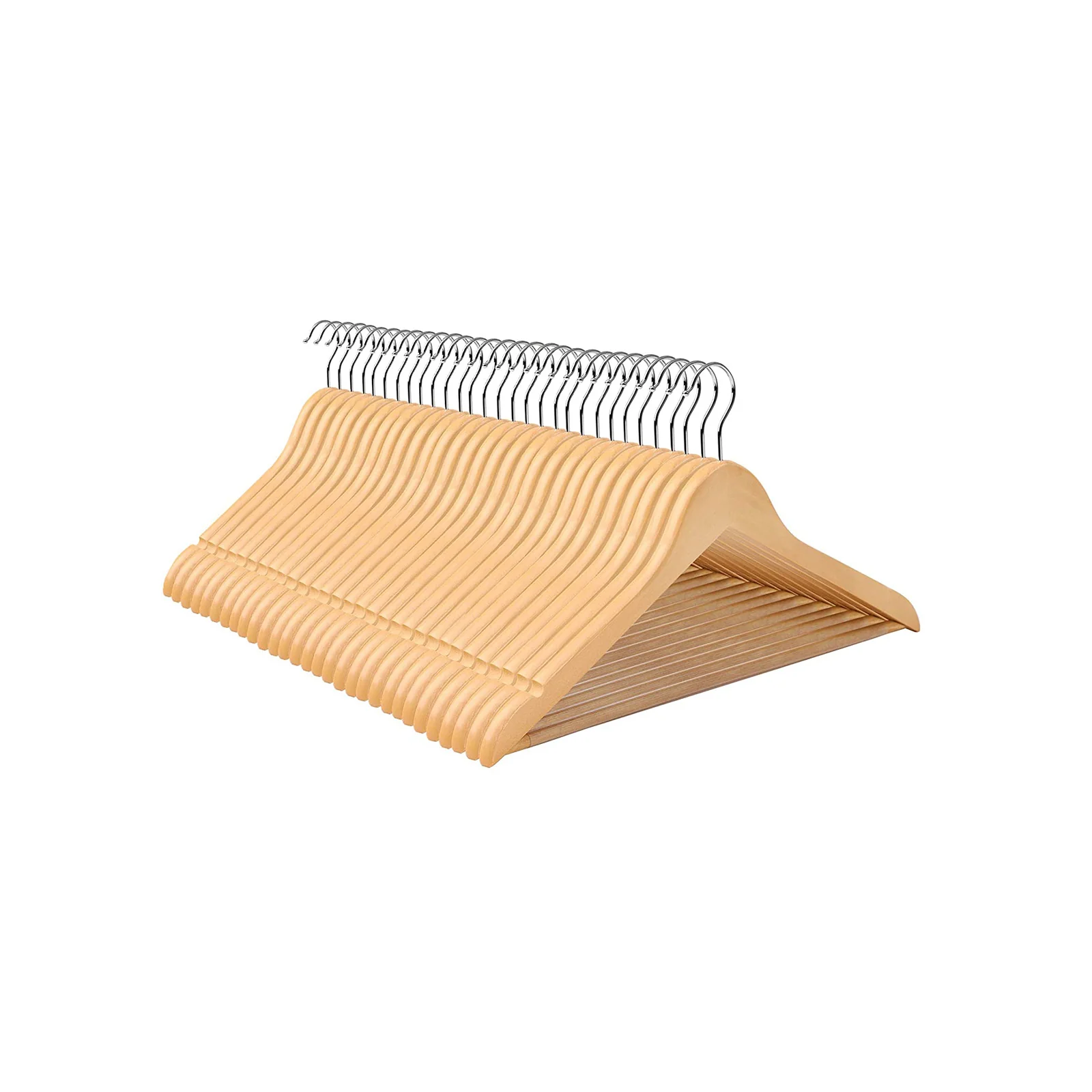 Cintre en bois avec barre à pantalon - Image 2