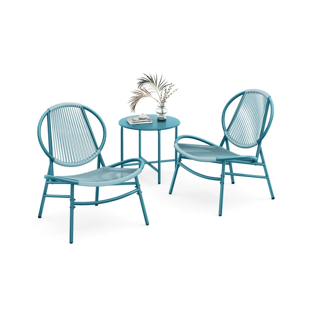 Ensemble salon de jardin 1 table 2 chaises - Image 2