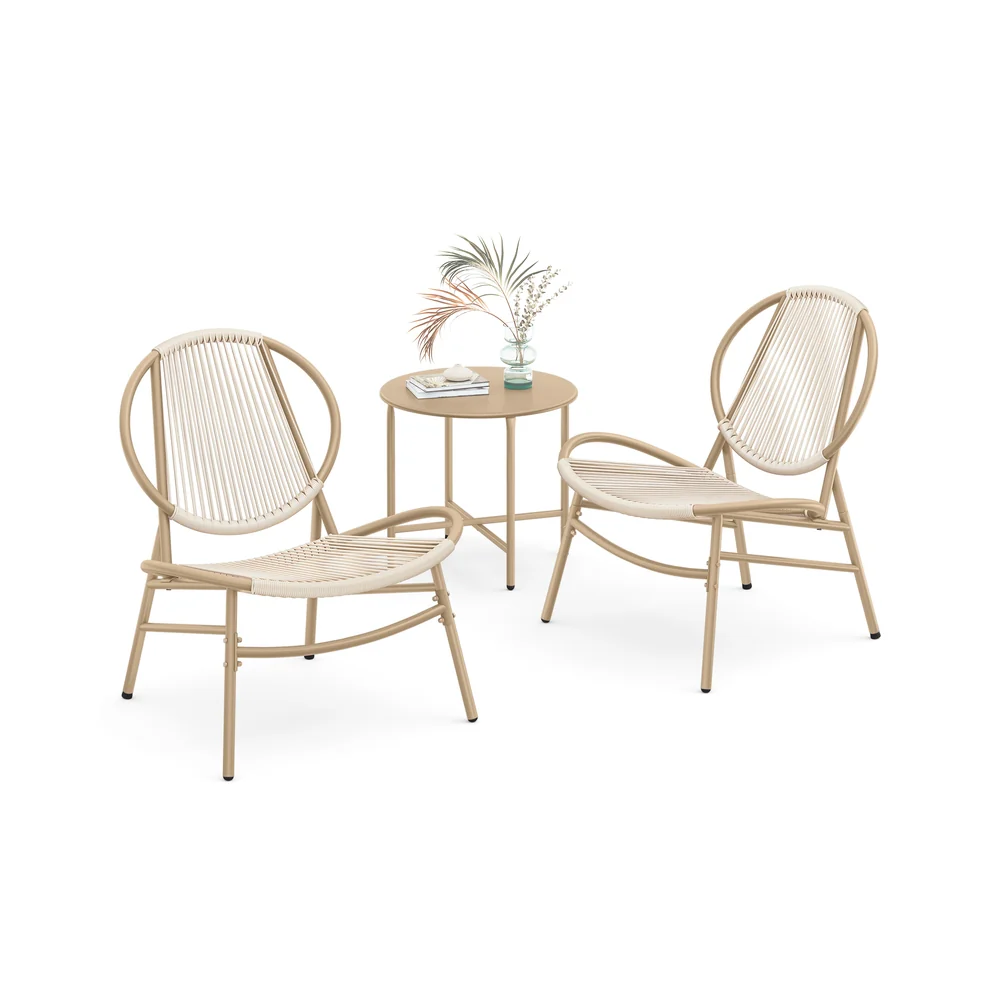 Ensemble salon de jardin 1 table 2 chaises - Image 3