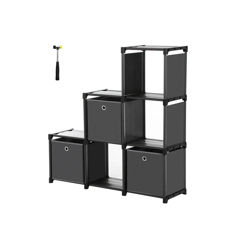 Étagère 6 cubes avec boîtes