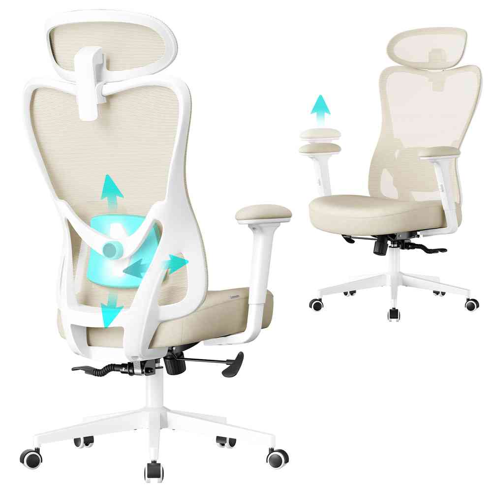 Fauteuil de bureau ergonomique avec appui-tête et soutien lombaire - Image 2