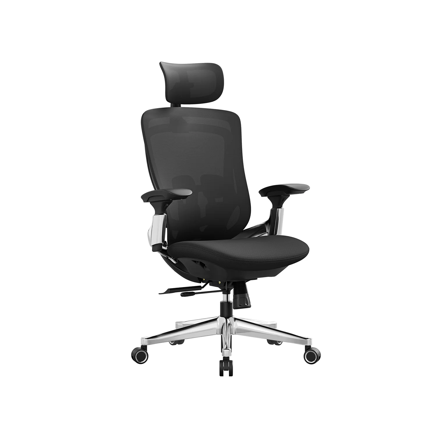 Fauteuil ergonomique réglable en toile noir d'encre