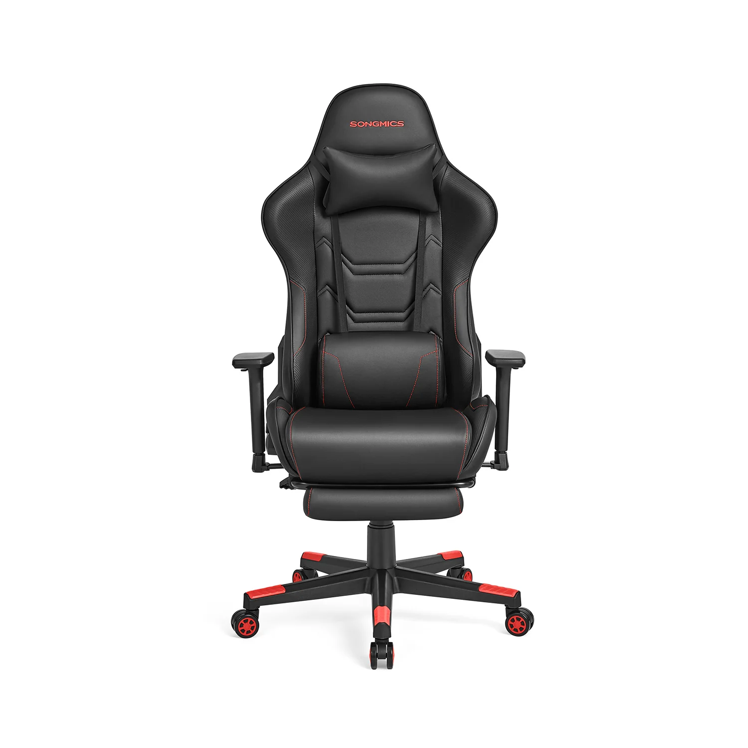 Fauteuil Gaming accoudoirs 3D noir et rouge - Image 2