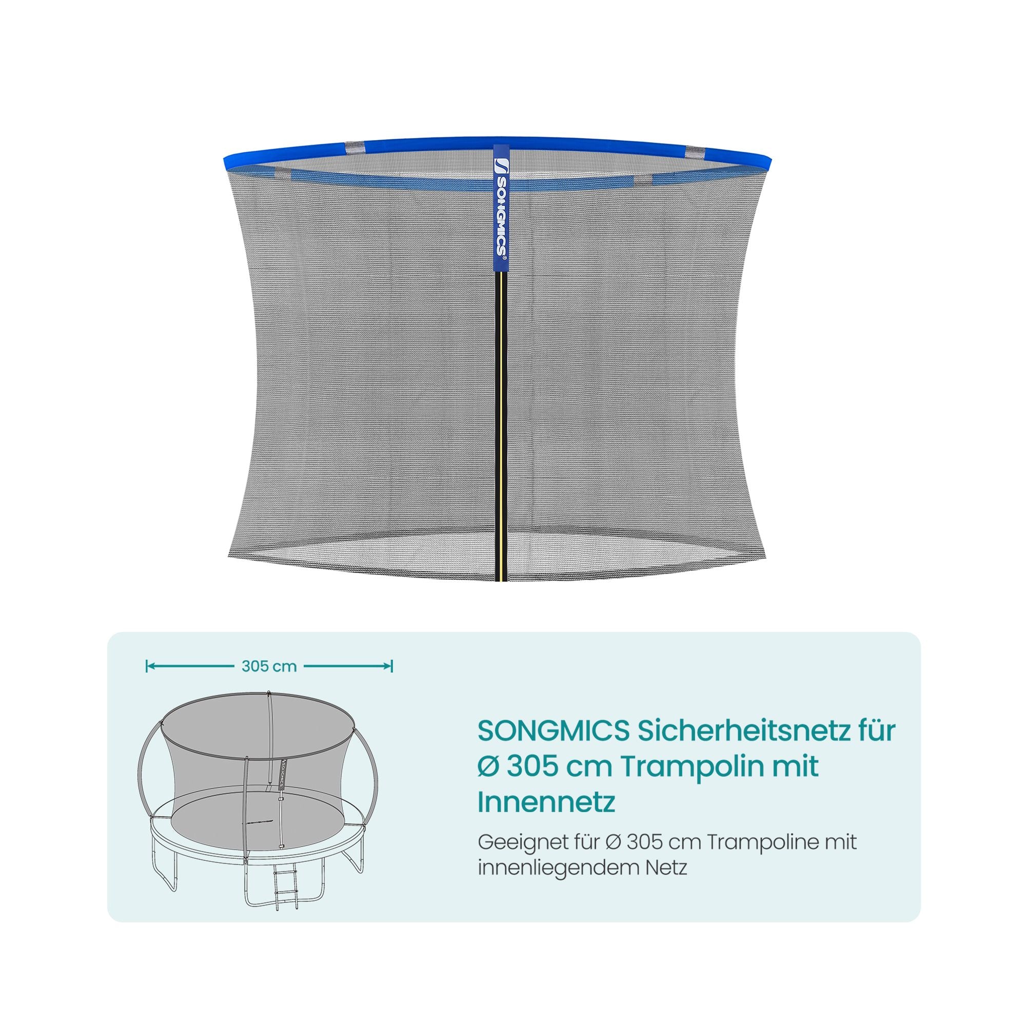 Filet de sécurité pour trampoline de Ø 305 cm avec filet intérieur