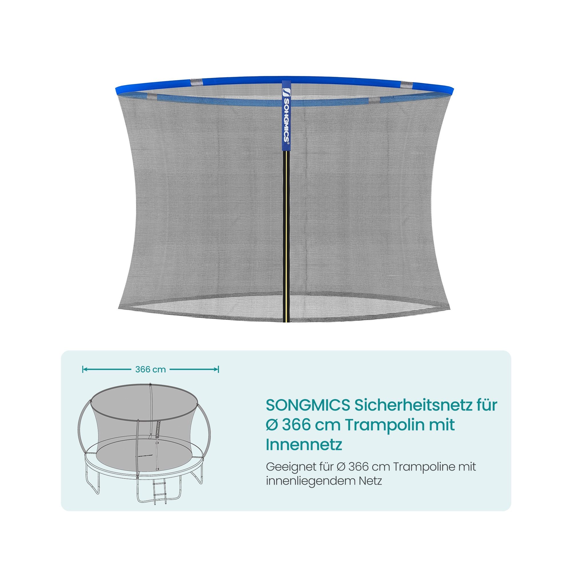 Filet de sécurité pour trampoline de Ø 366 cm avec filet intérieur