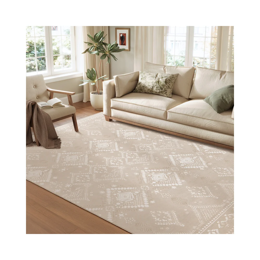 Tapis Décoratif Antidérapant Lavable en Machine Style Bohème - Image 2