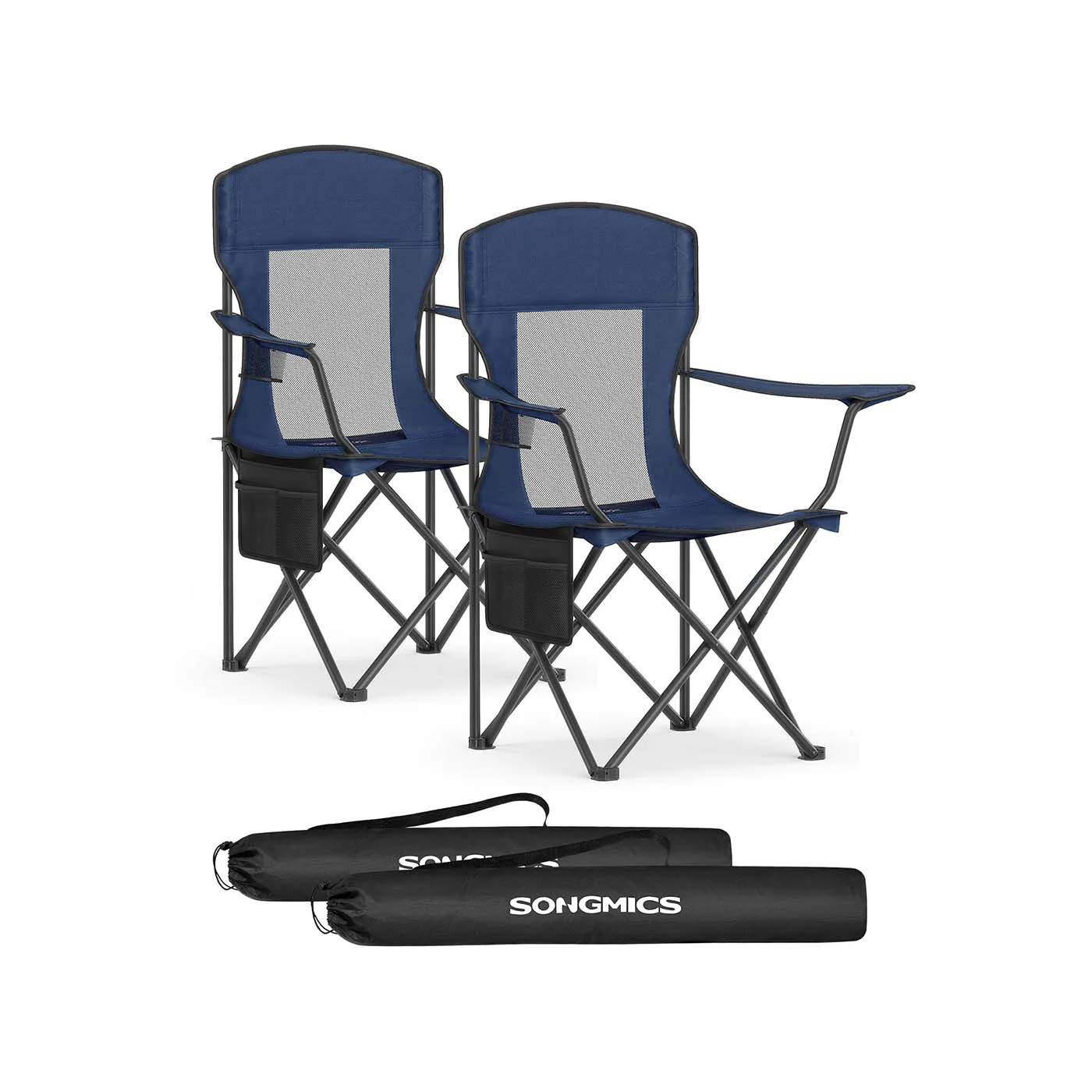 Lot de 2 chaises de camping avec porte-gobelet - Image 2