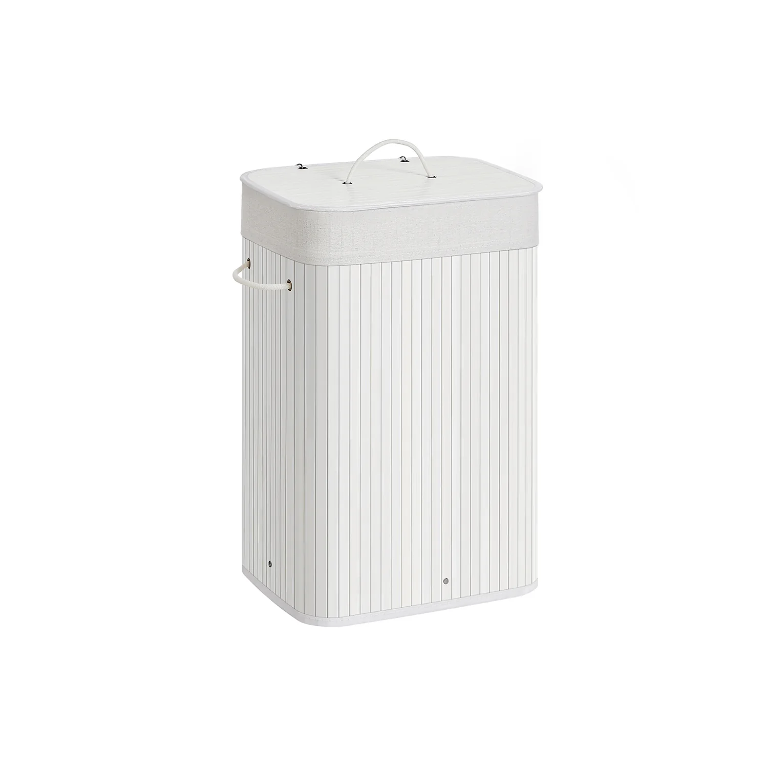 Panier à linge avec couvercle 72L en bambou pliable - Image 2