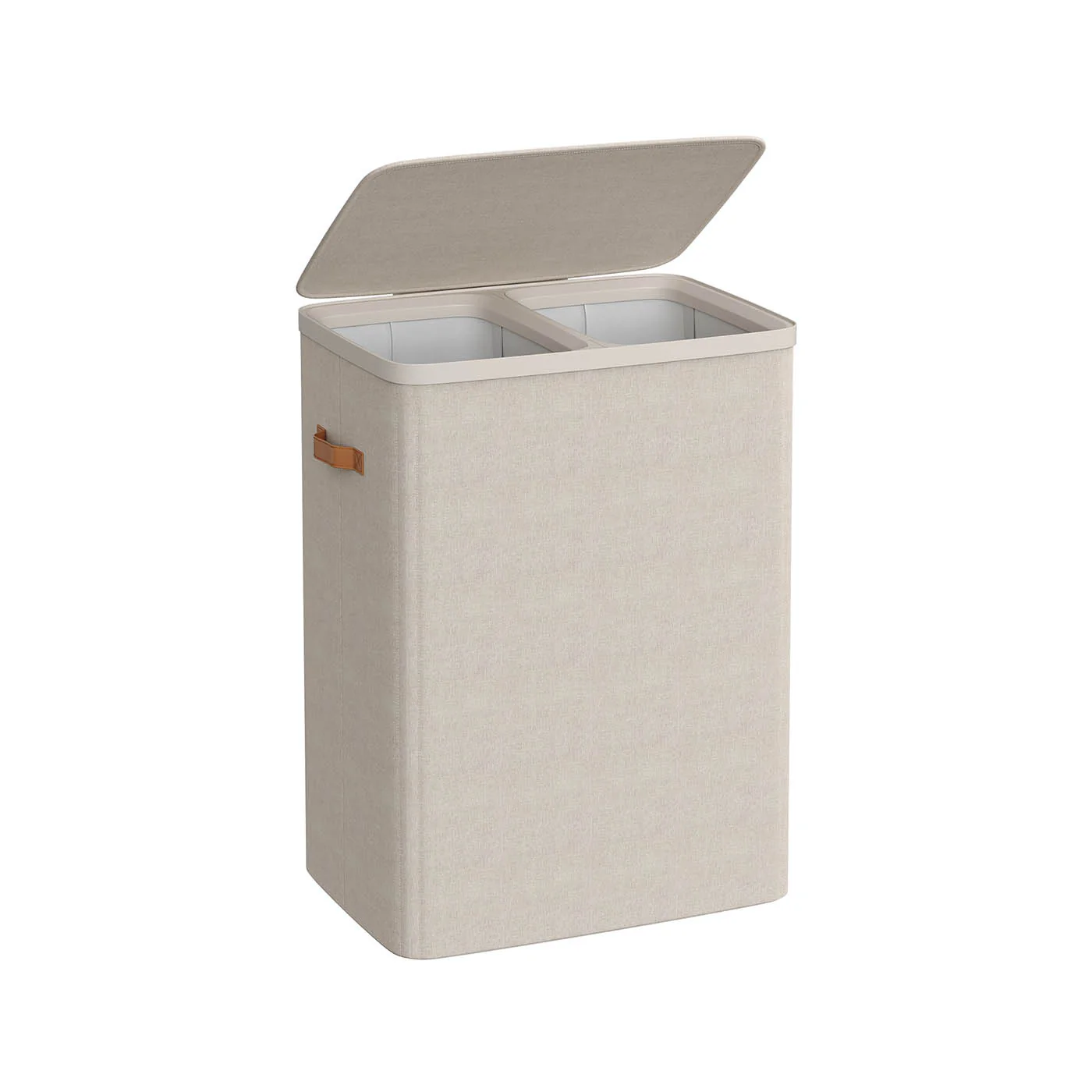 Panier à linge pratique avec compartiments et couvercle pour salle de bain - Image 3