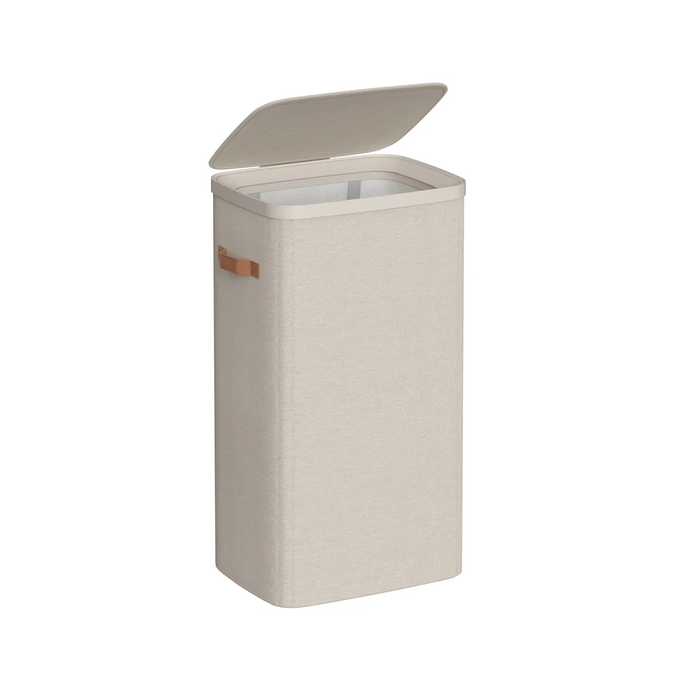 Panier à linge pratique avec compartiments et couvercle pour salle de bain - Image 6