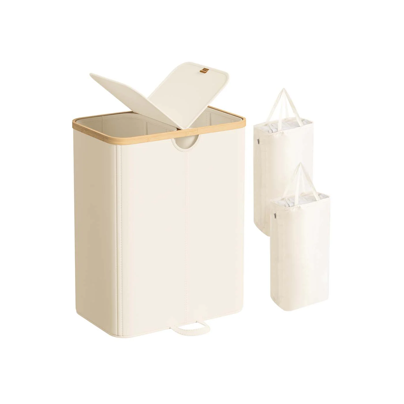Panier à linge à deux compartiments avec couvercle - Image 3