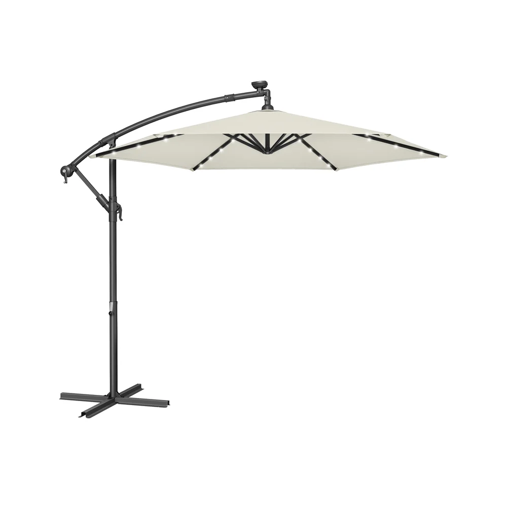 Parasol déporté avec LED protège du soleil au jardin ou à la terrasse - Image 2