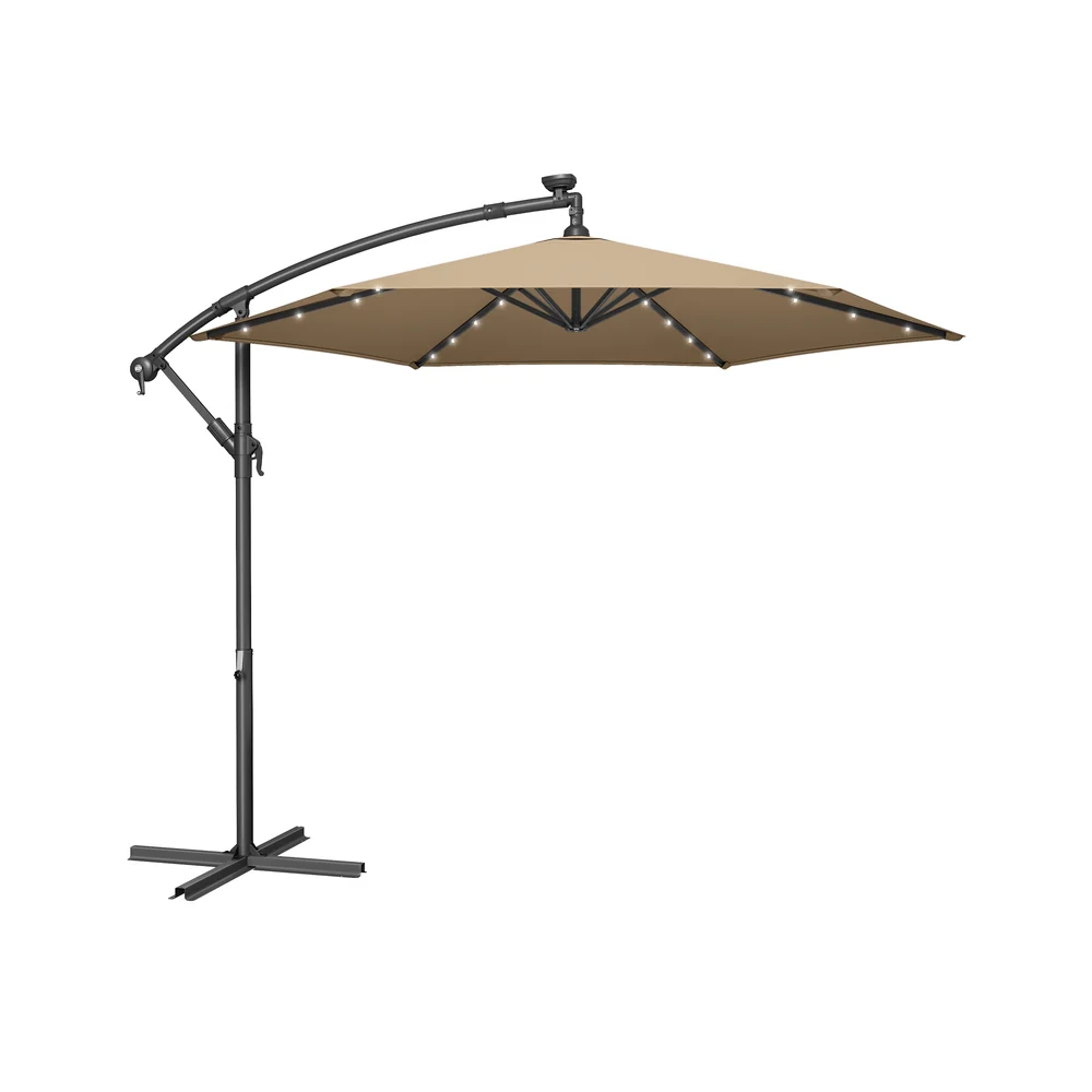 Parasol déporté avec LED protège du soleil au jardin ou à la terrasse - Image 3