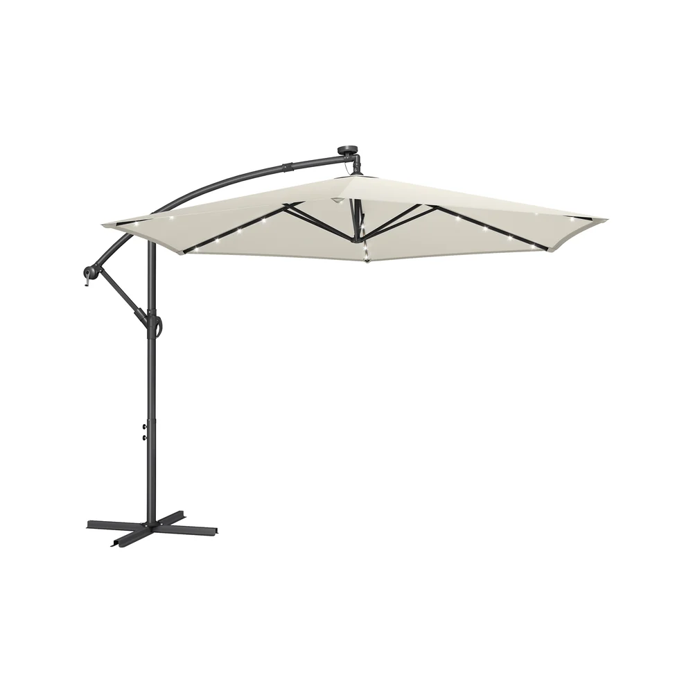 Parasol déporté avec LED protège du soleil au jardin ou à la terrasse - Image 5