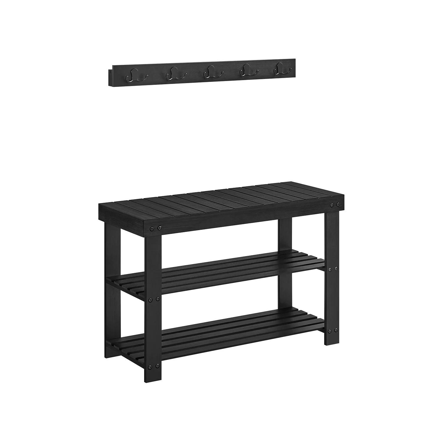 Porte-manteau et banc Ă chaussures 3 niveaux