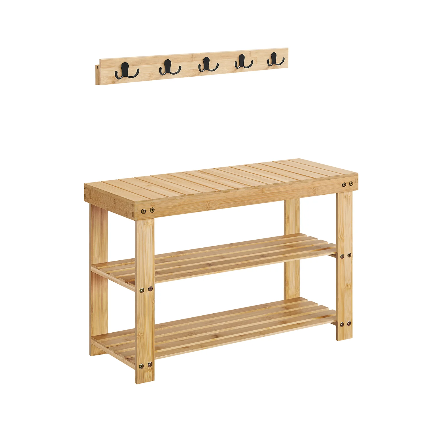 Porte-manteau et banc Ă chaussures 3 niveaux - Image 2