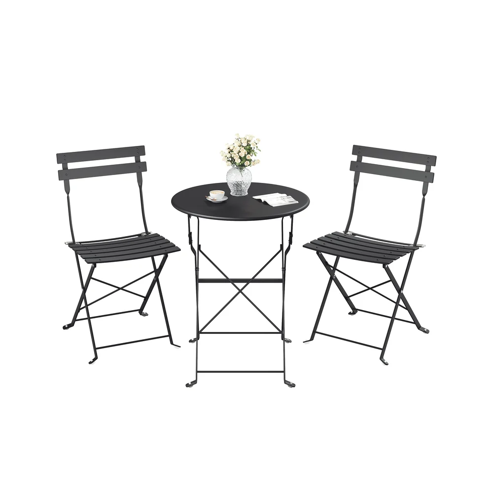 Set de table et chaises de jardin en acier pliant