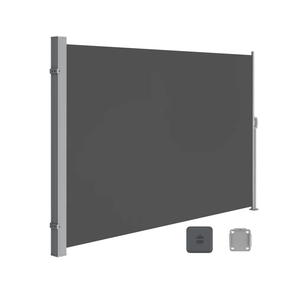 Store latéral avec Coffre en Acier résistant à la Rouille Extensible 160 x 500 cm
